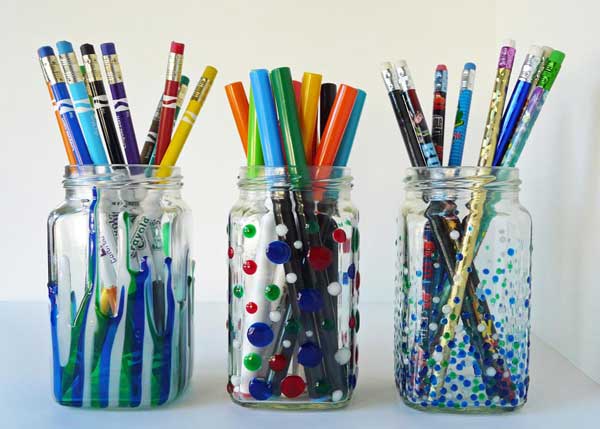 cara membuat kerajinan dari kaca tempat pensil