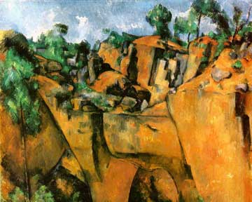 Lukisan Bibemus Quarry karya Paul Cezanne