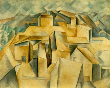 Lukisan Houses on the Hill karya Pablo Picasso