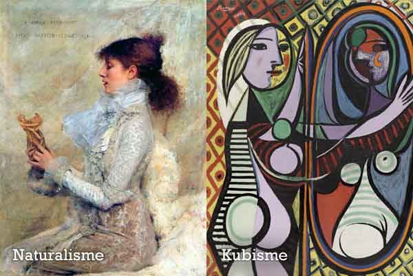 Perbedaan lukisan Naturalisme dan Kubisme