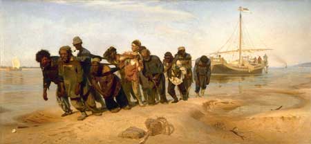 Lukisan Barge Haulers on the Volga (1870-1873) karya Ilya Evimovich Repin